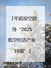 华诺星空跻身“2025低空经济产业10强”
