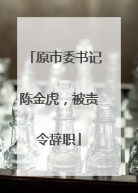 原市委书记陈金虎，被责令辞职