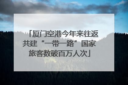 厦门空港今年来往返共建“一带一路”国家旅客数破百万人次