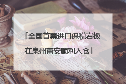 全国首票进口保税岩板在泉州南安顺利入仓