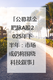 公募基金把脉A股2025年下半年：市场或仍将围绕科技叙事