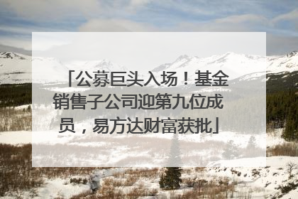 公募巨头入场！基金销售子公司迎第九位成员，易方达财富获批