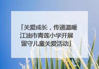 关爱成长，传递温暖 江油市青莲小学开展留守儿童关爱活动