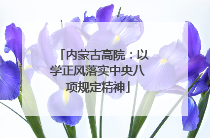 内蒙古高院：以学正风落实中央八项规定精神