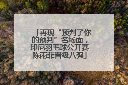再现“预判了你的预判”名场面，印尼羽毛球公开赛陈雨菲晋级八强