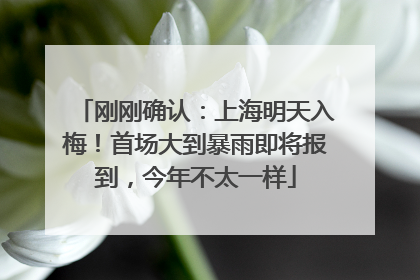 刚刚确认：上海明天入梅！首场大到暴雨即将报到，今年不太一样
