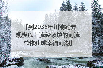 到2035年川渝跨界规模以上流经场镇的河流总体建成幸福河湖