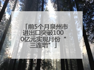 前5个月泉州市进出口突破1000亿元实现月份“三连增”