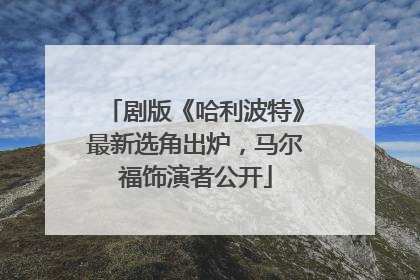 剧版《哈利波特》最新选角出炉，马尔福饰演者公开