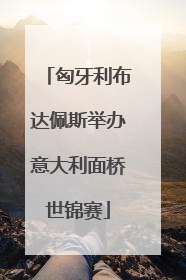 匈牙利布达佩斯举办意大利面桥世锦赛