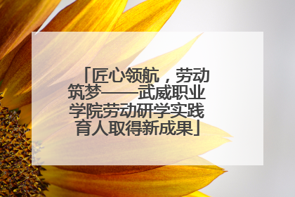 匠心领航，劳动筑梦——武威职业学院劳动研学实践育人取得新成果