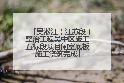 吴淞江（江苏段）整治工程吴中区施工五标段项目闸室底板施工浇筑完成