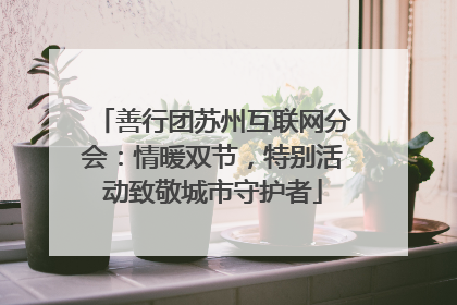 善行团苏州互联网分会：情暖双节，特别活动致敬城市守护者