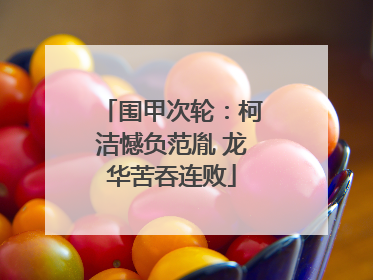 围甲次轮：柯洁憾负范胤 龙华苦吞连败