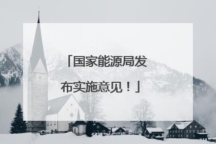 国家能源局发布实施意见！