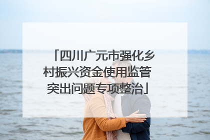 四川广元市强化乡村振兴资金使用监管突出问题专项整治