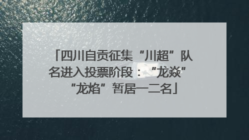 四川自贡征集“川超”队名进入投票阶段：“龙焱”“龙焰”暂居一二名