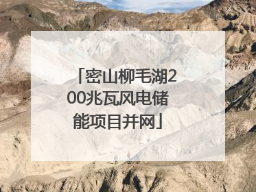 密山柳毛湖200兆瓦风电储能项目并网