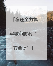 宿迁全力筑牢城市防汛“安全堤”