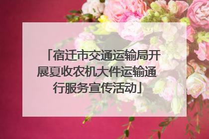 宿迁市交通运输局开展夏收农机大件运输通行服务宣传活动