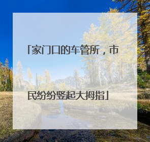 家门口的车管所，市民纷纷竖起大拇指