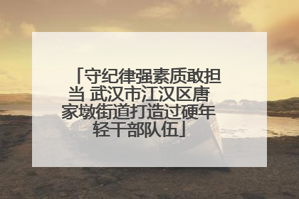 守纪律强素质敢担当 武汉市江汉区唐家墩街道打造过硬年轻干部队伍