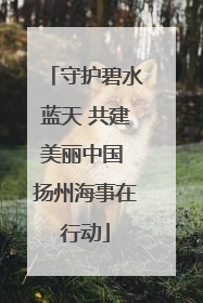 守护碧水蓝天 共建美丽中国 扬州海事在行动