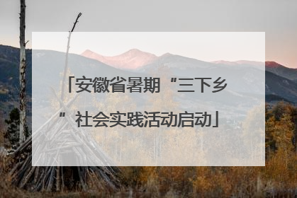 安徽省暑期“三下乡”社会实践活动启动