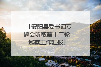 安阳县委书记专题会听取第十二轮巡察工作汇报