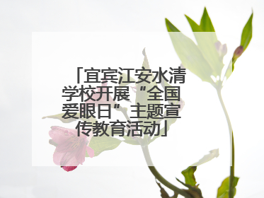 宜宾江安水清学校开展“全国爱眼日”主题宣传教育活动