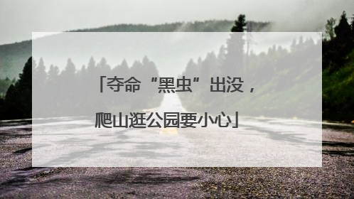 夺命“黑虫”出没，爬山逛公园要小心