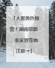 大雾黄色预警！湖南常德、张家界等地注意→