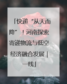 快递“从天而降”！河南探索寄递物流与低空经济融合发展｜一线