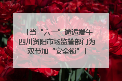 当“六一”邂逅端午 四川资阳市场监管部门为双节加“安全锁”