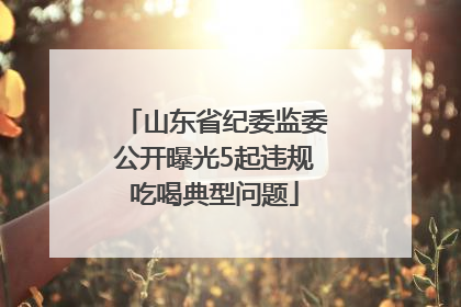 山东省纪委监委公开曝光5起违规吃喝典型问题