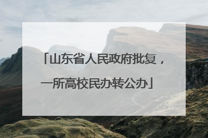 山东省人民政府批复，一所高校民办转公办
