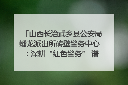 山西长治武乡县公安局蟠龙派出所砖壁警务中心：深耕“红色警务” 谱写“平安答卷”
