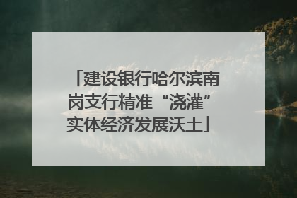建设银行哈尔滨南岗支行精准“浇灌”实体经济发展沃土