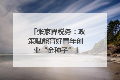 张家界税务：政策赋能育好青年创业“金种子”