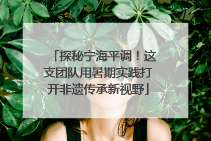 探秘宁海平调！这支团队用暑期实践打开非遗传承新视野