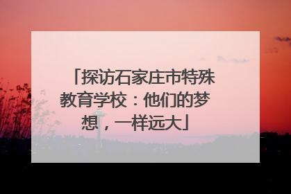 探访石家庄市特殊教育学校：他们的梦想，一样远大