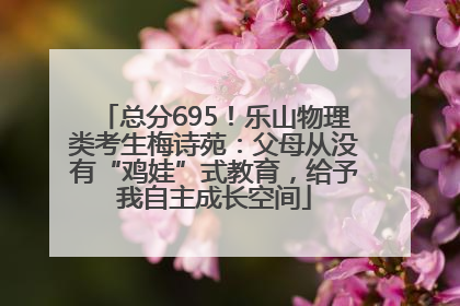 总分695！乐山物理类考生梅诗苑：父母从没有“鸡娃”式教育，给予我自主成长空间