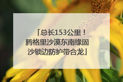总长153公里！腾格里沙漠东南缘固沙锁边防护带合龙