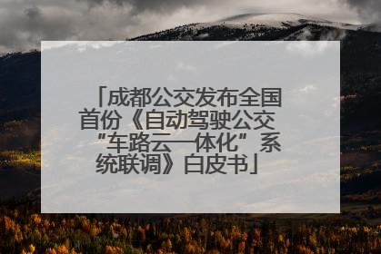 成都公交发布全国首份《自动驾驶公交“车路云一体化”系统联调》白皮书