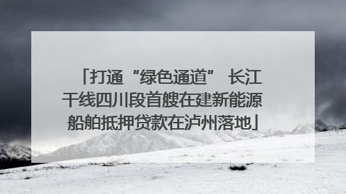 打通“绿色通道” 长江干线四川段首艘在建新能源船舶抵押贷款在泸州落地