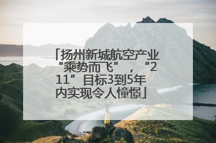 扬州新城航空产业“乘势而飞”，“211”目标3到5年内实现令人憧憬