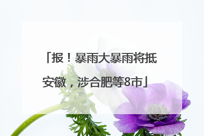 报！暴雨大暴雨将抵安徽，涉合肥等8市
