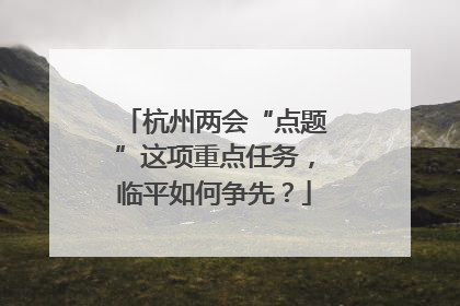 杭州两会“点题”这项重点任务，临平如何争先？