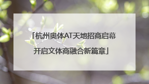 杭州奥体AT天地招商启幕 开启文体商融合新篇章