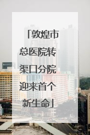 敦煌市总医院转渠口分院迎来首个新生命